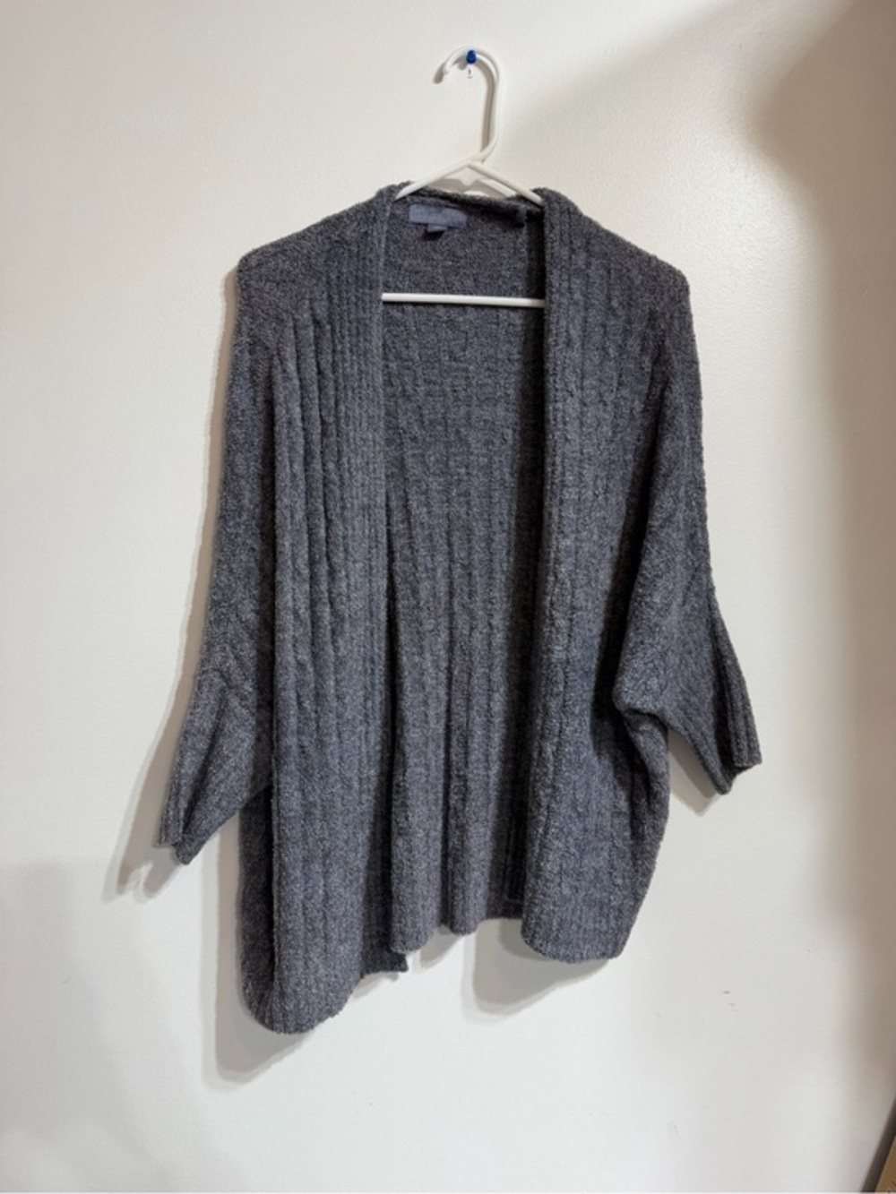 Barefoot Dreams CozyChic Lite Gray Open Front Cardigan Sweater S/M Soft Lounge